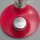 Hillebrand Tischlampe mit Pressglas – Rot & Chrom – 1970er Space Age Vintage