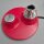 Hillebrand Tischlampe mit Pressglas – Rot & Chrom – 1970er Space Age Vintage