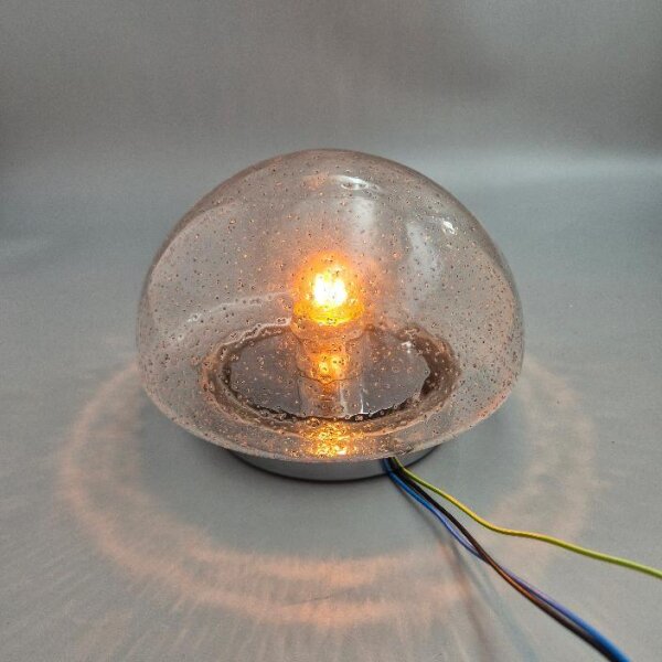 Glashütte Limburg Wand- und Deckenlampe aus Bubbleglas – 1960er Mid-Century Vintage