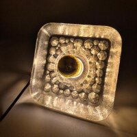 Peill & Putzler WA 8 Wand- und Deckenlampe aus Eisglas – Chrom – 1960er Mid-Century Vintage