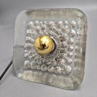 Peill & Putzler WA 8 Wand- und Deckenlampe aus Eisglas – Chrom – 1960er Mid-Century Vintage