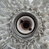 Peill & Putzler WA 8 Wand- und Deckenlampe aus Eisglas – Chrom – 1960er Mid-Century Vintage