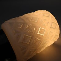 Paar Tischlampen mit geometrischem Opalglas – Messing & Schwarz – 1960er Mid-Century Vintage
