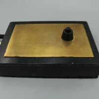 Paar Tischlampen mit geometrischem Opalglas – Messing & Schwarz – 1960er Mid-Century Vintage