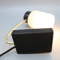 Paar Tischlampen mit geometrischem Opalglas – Messing & Schwarz – 1960er Mid-Century Vintage