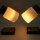 Paar Tischlampen mit geometrischem Opalglas – Messing & Schwarz – 1960er Mid-Century Vintage