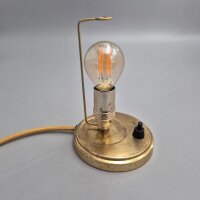 Vintage Tischlampe aus Messing & Glas – 1940er Jahre – E14 – Art Déco / Mid-Century