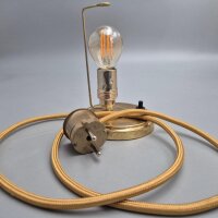 Vintage Tischlampe aus Messing & Glas – 1940er Jahre – E14 – Art Déco / Mid-Century