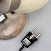 Paar Tischlampen mit Marmorfuß & geriffeltem Opalglas – 1950er Mid-Century Vintage