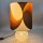 Tischlampe 1970er mit beleuchtetem Pressglasfuß & Retro-Stoffschirm – E14/E27 – Mid-Century Vintage