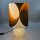 Tischlampe 1970er mit beleuchtetem Pressglasfuß & Retro-Stoffschirm – E14/E27 – Mid-Century Vintage