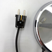 Hillebrand Tischlampe in Schwarz & Chrom mit 2 × E27 – 1970er Mid-Century Vintage